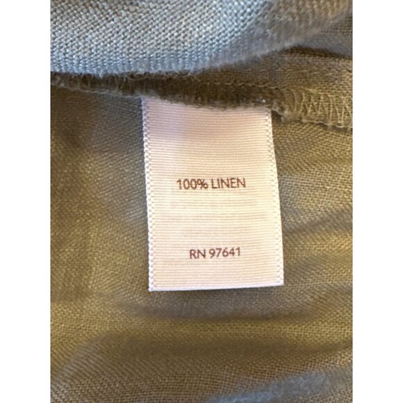 J. Jill Love Linen Womens Tunic Top With Button Front In Olive Green Size XL - Picture 5 of 6